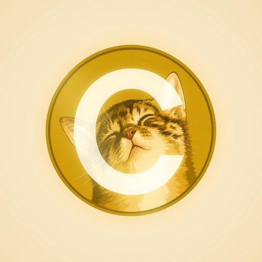CATECOIN, Smiling tabby gold coin
